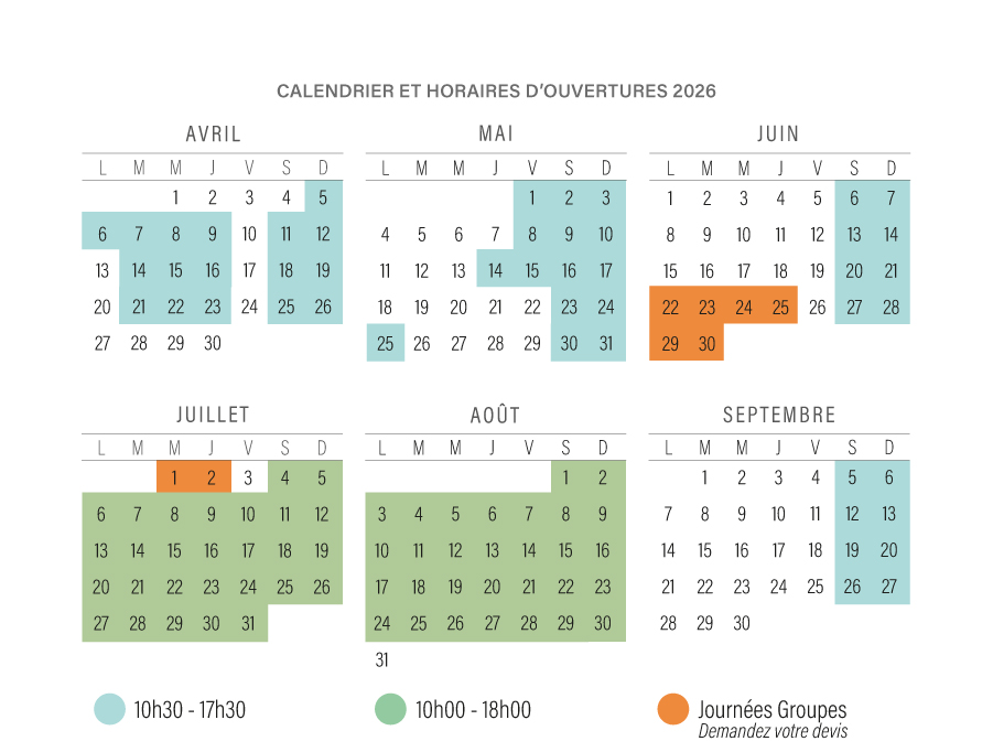 Calendrier Parc de Pierre Brune