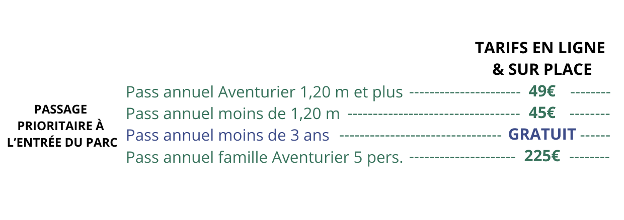 tarif pass annuel 206